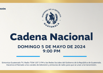 Anuncio de cadena nacional. / Foto: Gobierno de Guatemala.