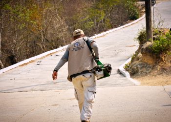 El personal de salud efectúa jornadas de fumigación en Zacapa. /Foto: MSPAS
