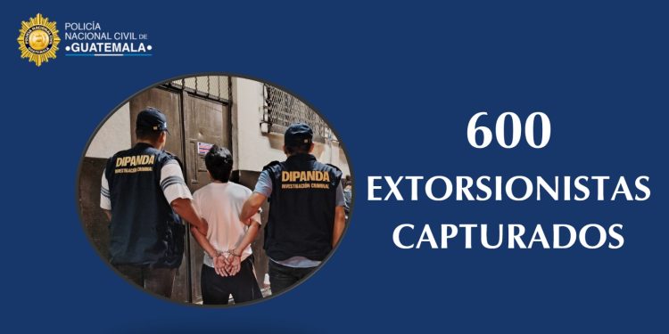 De enero al 8 de mayo, PNC ha ejecutado 600 capturas por extorsión. / Foto: PNC.