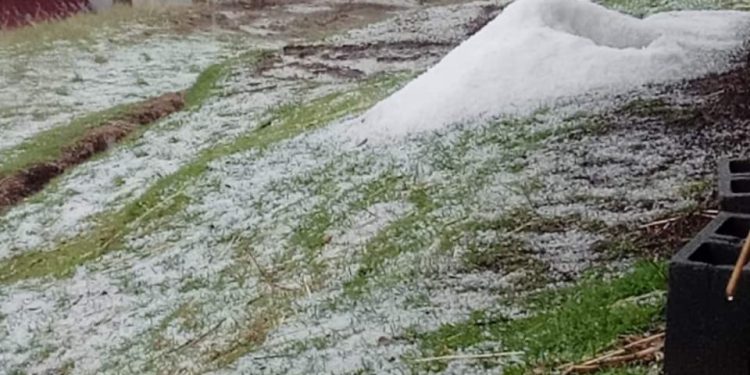 Granizo en Tejutla, San Marcos. / Foto: Conred.