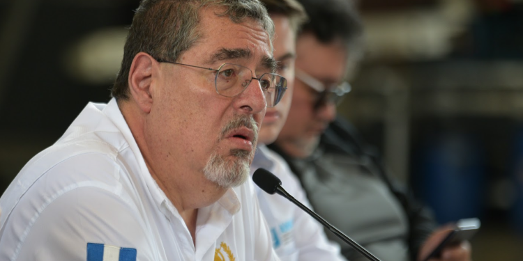 Presidente Arévalo en Huehuetenango. / Foto: Alejandro García.