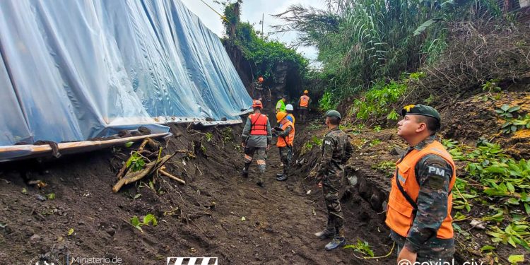 Acciones por socavamiento en el kilómetro 83.5 de la RN14 jurisdicción de San Juan Alotenango