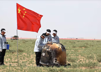 Chang'e 6 aterrizó en la región autónoma Mongolia, a su regreso de la cara oculta de la Luna.
