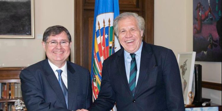 Luis Almagro y observador de la OEA.