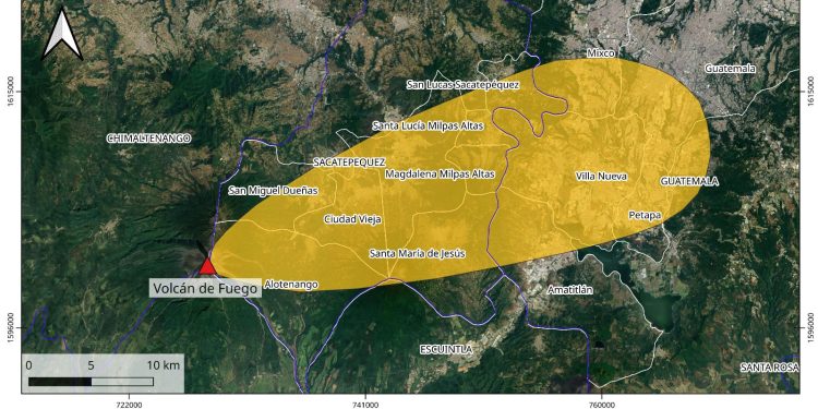 Volcanes de Fuego y Santiaguito lanzan finas partículas de ceniza