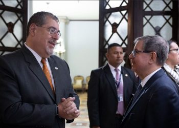 Presidente Bernardo Arévalo en reunión con misión de la OEA.