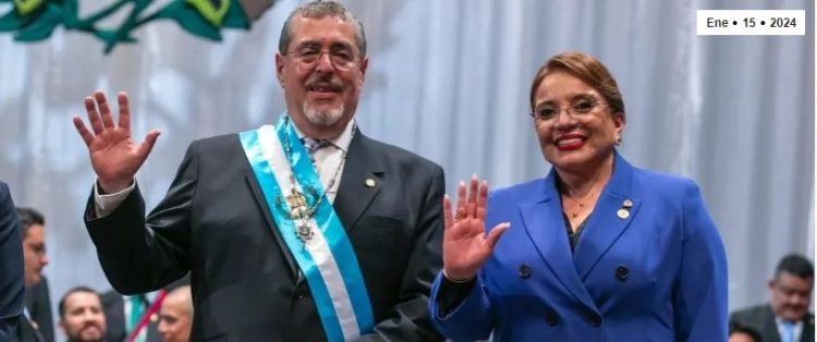 Presidente de Guatemala y su homóloga de Honduras.