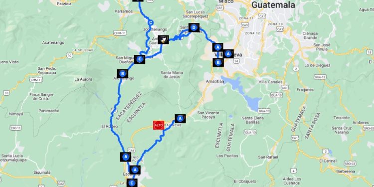 Rutas alternas por cierre de autopista Palín-Escuintla. /Foto: CIV.