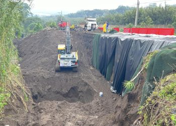 Avanzan trabajos en el kilómetro 83.5 de la RN 14 jurisdicción de San Juan Alotenango