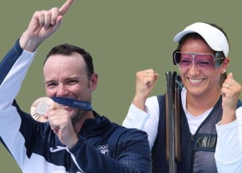 Adriana Ruano y Jean Pierre Brol, campeones olímpicos guatemaltecos, agradecen apoyo del Presidente al deporte. / Foto: EFE. Arte: AGN.