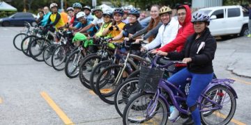 A través del Bicitour, el IGSS promueve las actividades deportivas en la ciudad capital. / Foto: IGSS.