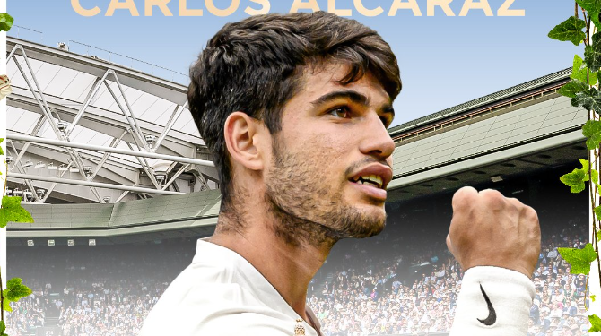 Carlos Alcaraz, ganador de Wimbledon 2024. / Foto: Cuenta de X @Wimbledon,