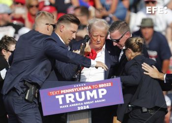 Donald Trump en el mitin de Pensilvania. / Foto: EFE.