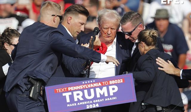 Donald Trump en el mitin de Pensilvania. / Foto: EFE.