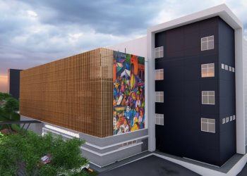 Ilustración muestra como será el nuevo hospital de Sololá, cuya construcción supervisó el presidente Bernardo Arévalo.