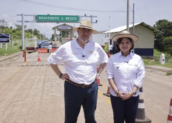 El presidente Arévalo y la Vicepresidenta Herrera recorrieron el puesto fronterizo El Ceibo, en La Libertad, Petén.