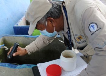 Personal de salud inspeccionó hogares y apoyó con fumigaciones para eliminar el dengue. /Foto: MSPAS.