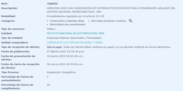 Proyectos irregulares en el INDE. /Foto: Guatecompras.