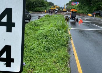 Supervisan avances de los trabajos en el kilómetro 44 Palín-Escuintla