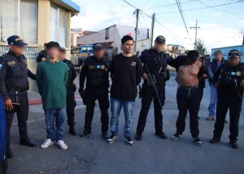 Capturan a cuatro motosicarios por crimen en zona 17. /Foto: PNC.