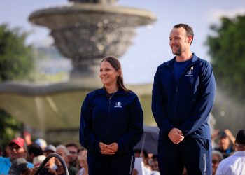 Adriana Ruano y Jean Pierre Brol durante el festejo. / Foto: SCSP.