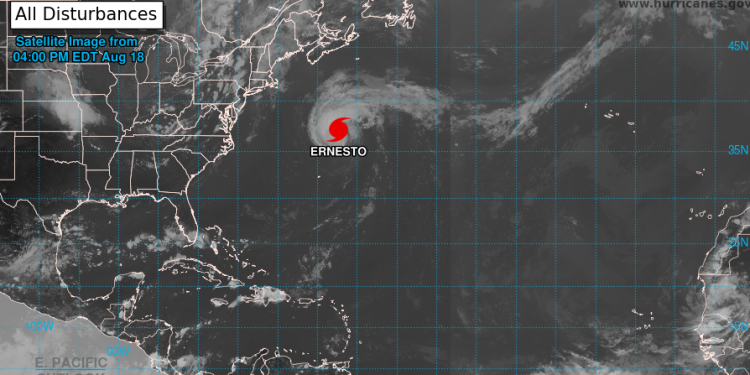 Huracán Ernesto. / Foto: NOAA.