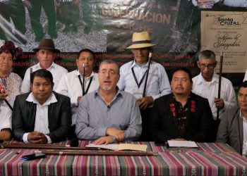 Presidente se pronunció en Sacapulas sobre la elección de cortes. / Foto: Gilber García.