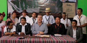 Presidente se pronunció en Sacapulas sobre la elección de cortes. / Foto: Gilber García.