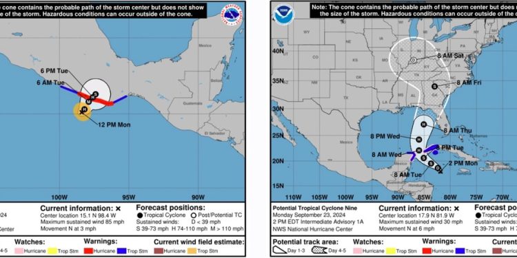 El Insivumeh mantiene vigilancia a dos ciclones que se desplazan en el océano Pacífico y mar Caribe.