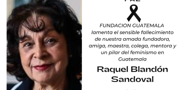 Raquel Blandón exprimera dama de Guatemala falleció este sábado