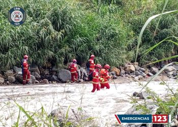 Localizan cuerpo de niño arrastrado por río Las Vacas. / Foto: Bomberos Municipales