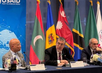 El presidente Bernardo Arévalo, durante su participación en el anuncio de la inclusión de Guatemala en la iniciativa La Democracia Impulsa.