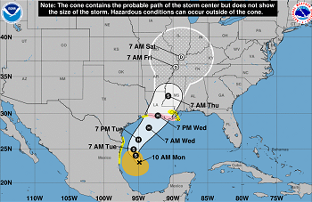 Conred informa sobre formación de tormenta tropical Francine en golfo de México