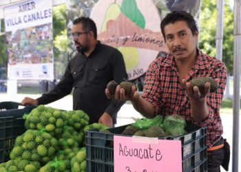 Agricultores ofrecen productos de la mejor calidad en la Feria del Agricultor. /Foto: Gilber García.