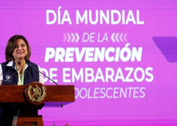 Karin Herrera en el acto de conmemoración del Día Mundial de la Prevención de Embarazos Adolescentes. /Foto: Gilber García.
