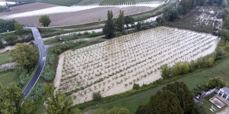Zona inundada en Castel Bolognese, Rávena, Italia, por huracán Boris. / Foto: EFE.