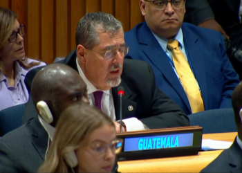 Presidente Bernardo Arévalo en su discurso durante el espacio dado a Guatemala. / Foto: Transmisión ONU.