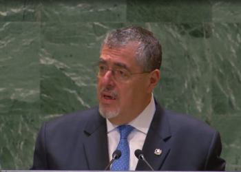 El presidente Bernardo Arévalo interviene en la Asamblea General de la ONU.