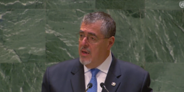 El presidente Bernardo Arévalo interviene en la Asamblea General de la ONU.