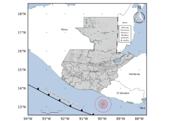 Temblor de 5.8 grados fue sensible en gran parte del territorio de Guatemala