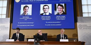 Anuncio de los ganadores del Premio Nobel de Química de este año. / Foto: EFE.