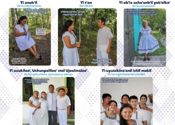 Los afiches son preparados para la autoidentificación de idiomas Garífuna e Itza´. / Foto: cortesía Codisra