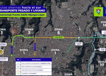 Rutas alternas por trabajos en el puente Adolfo Mijangos López