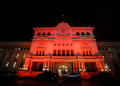 El Palacio Nacional de la Cultura se iluminó por el Día Internacional de la Eliminación de la Violencia contra la Mujer. / Foto: Gilber García.