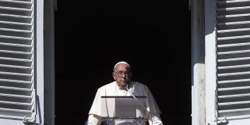 El papa Francisco este domingo 3 de noviembre durante el Angelus. / Foto: EFE.