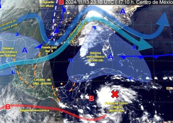 Ruta del potencial ciclónico Diecinueve. / Imagen: MSN.