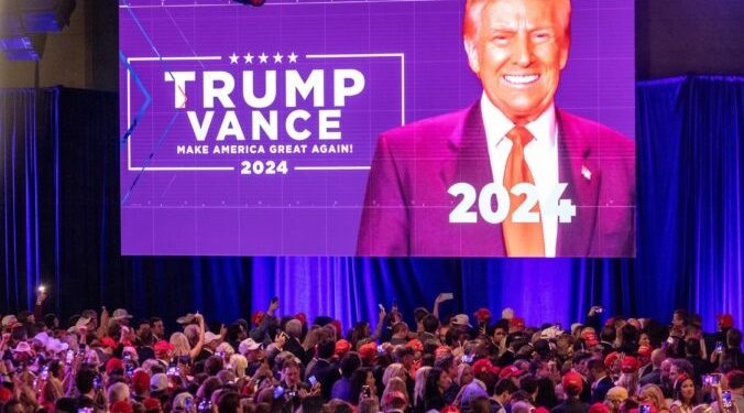 Seguidores del partido Republicano de Estados Unidos celebran la victoria del expresidente Donald Trump, quien será el próximo presidente a partir de enero de 2025.