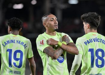 Barcelona golea al Mallorca en la Liga Española.