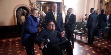 El presidente Bernardo Arévalo y la primera dama doctora Lucrecia Peinado buscan la inclución y accesibilidad para personas con discapacidad. /Foto: Daniel Ordóñez.