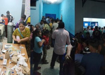 Instituciones y vecinos se movilizan por la emergencia de Santa María Cahabón. / Fotos: Conred.